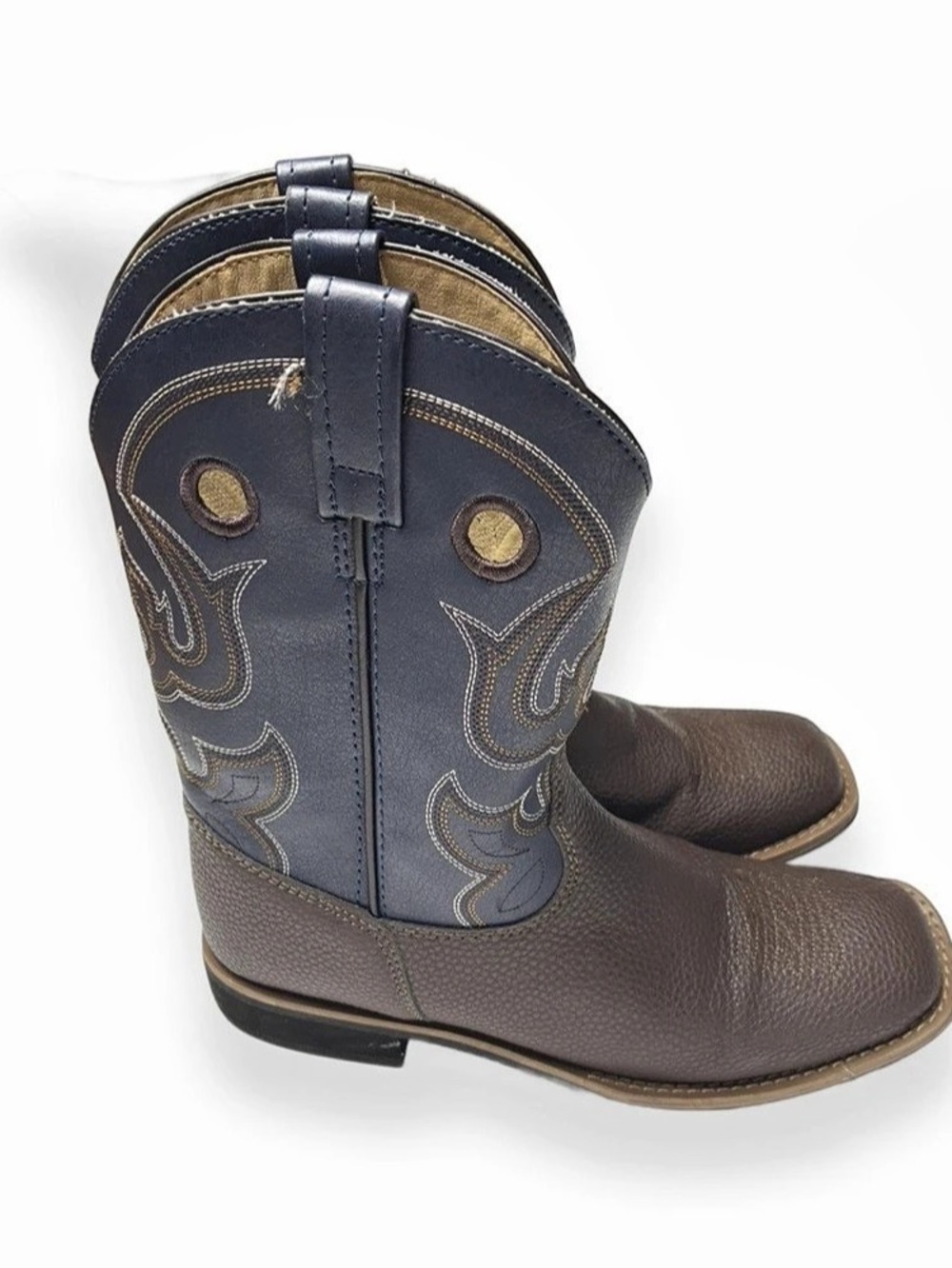 Magellan Outdoors Boys Ace II Western Boot Western Brown Blue US YOUTH 5D